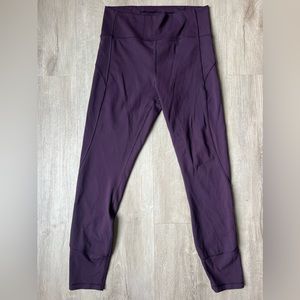 Lululemon legging, size 8. Eggplant purple!  Lots of stitched detailing!